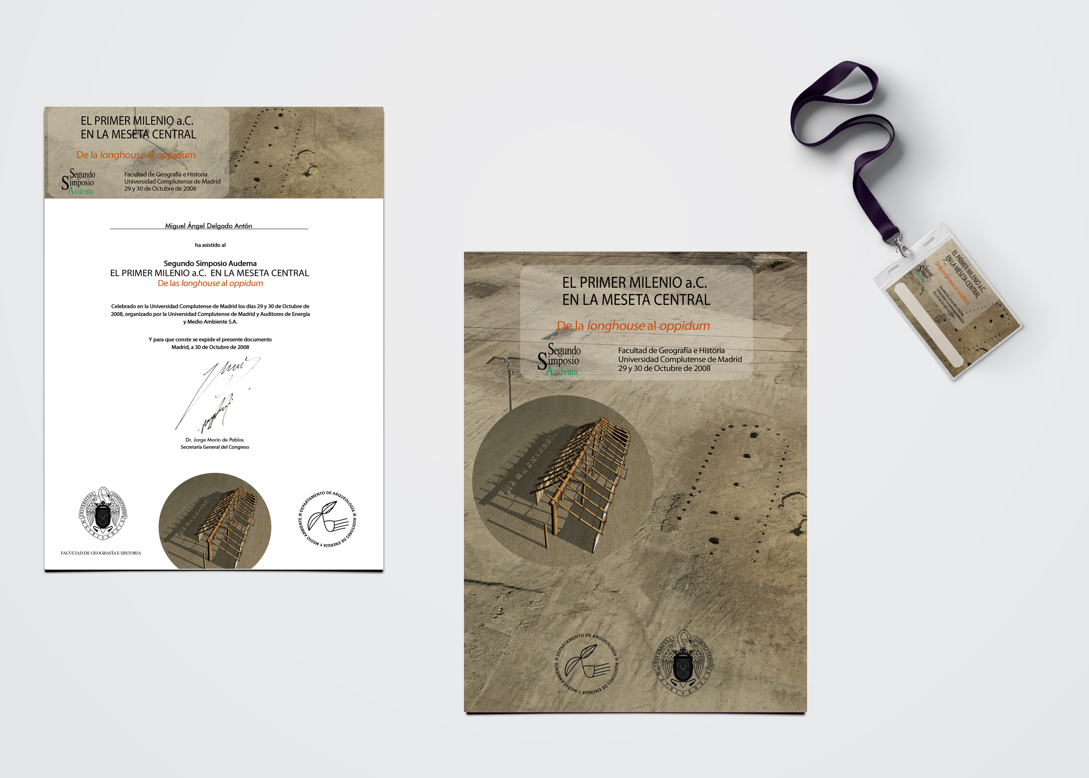 Diseño de diferentes elementos de papelería para el II Simposio Audema